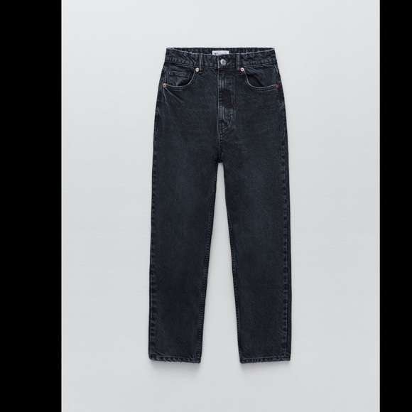 ZARA NWT MOM JEANS BLUE SZ 6 HIGH WAISTED - Picture 8 of 9